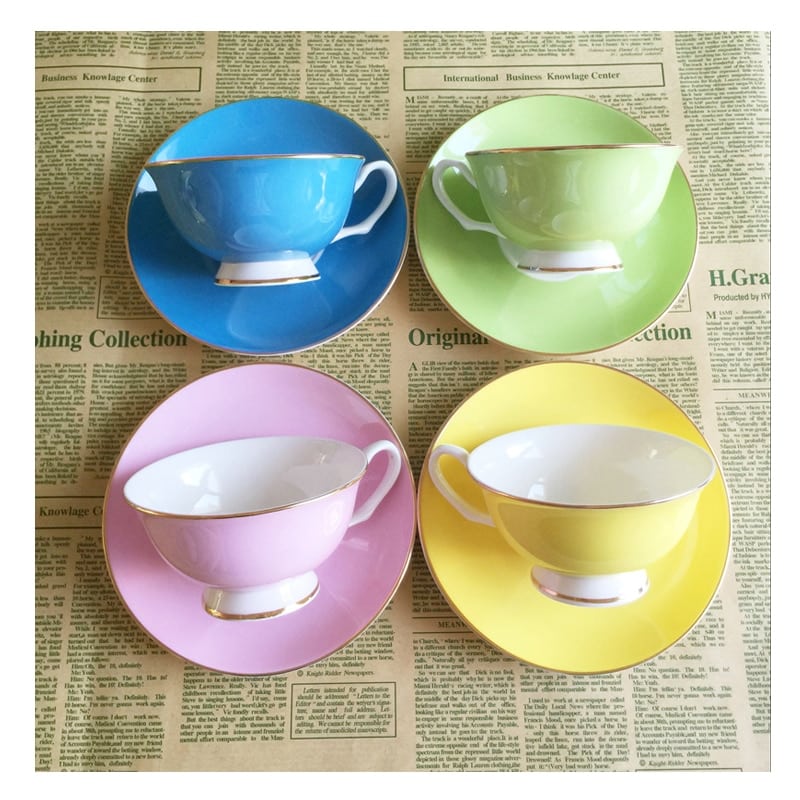 220ML, colorful bone china coffee cup and saucer set, nespresso cup set ...