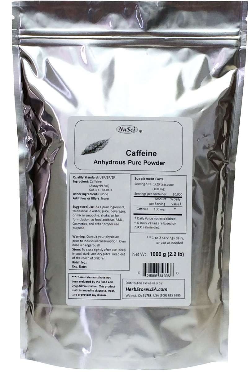 Buy Bulk Caffeine Powder Pure 1000g (1 Kg, 2.2 lb, 35.2 oz)