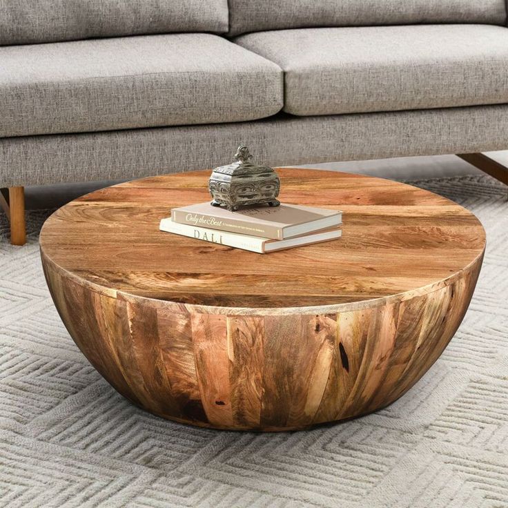 Cassius Solid Wood Drum Coffee Table