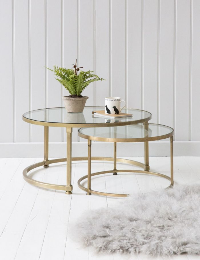 Coco Nesting Round Glass Coffee Table