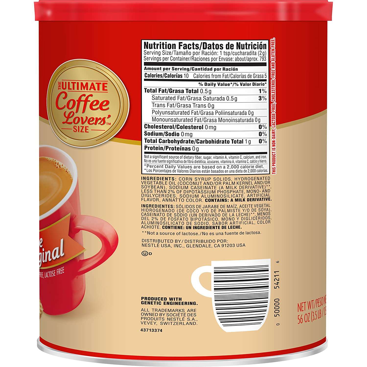 Coffee Mate Powder Creamer Nutrition Facts