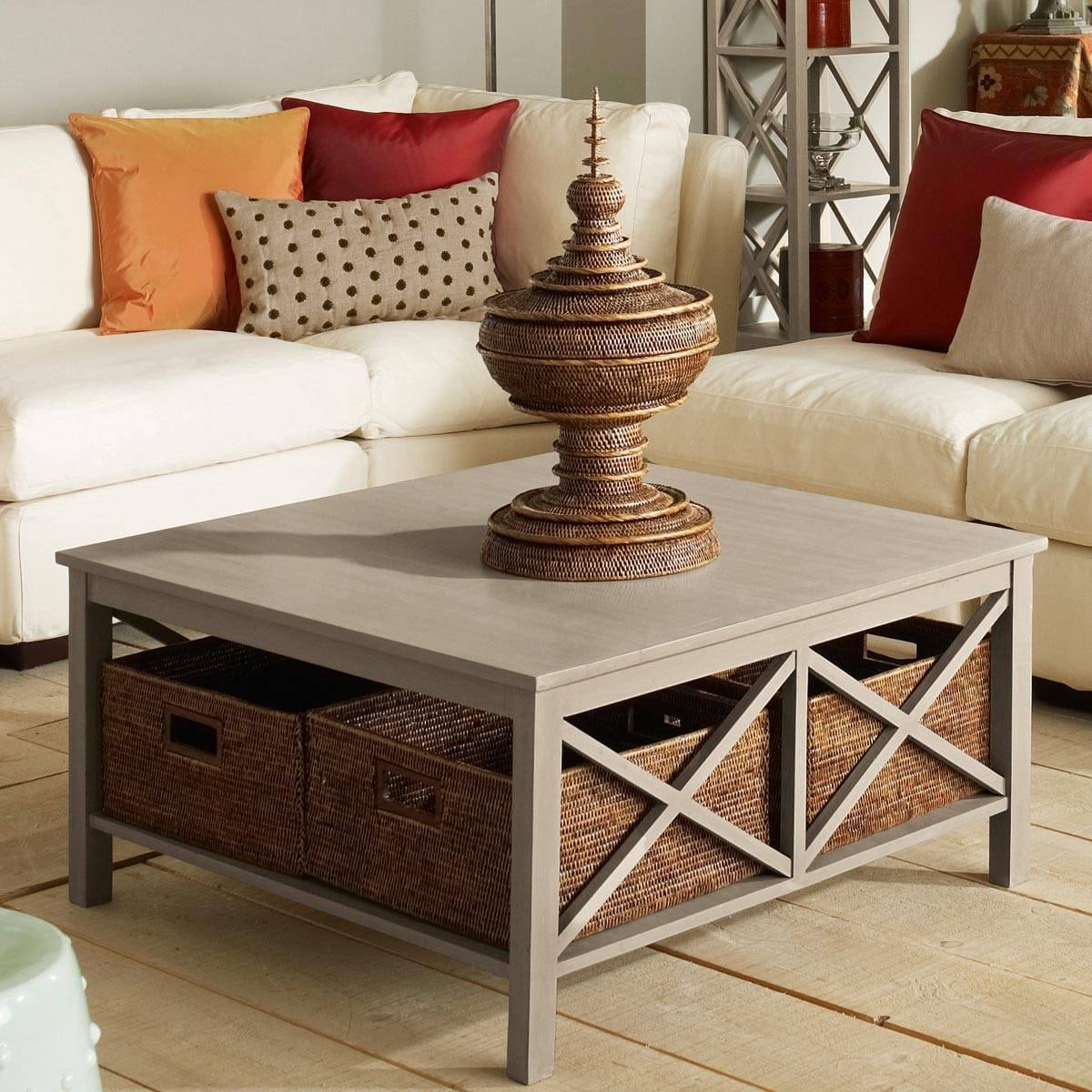Extra Large Square Coffee Table With Storage : Large square walnut ...