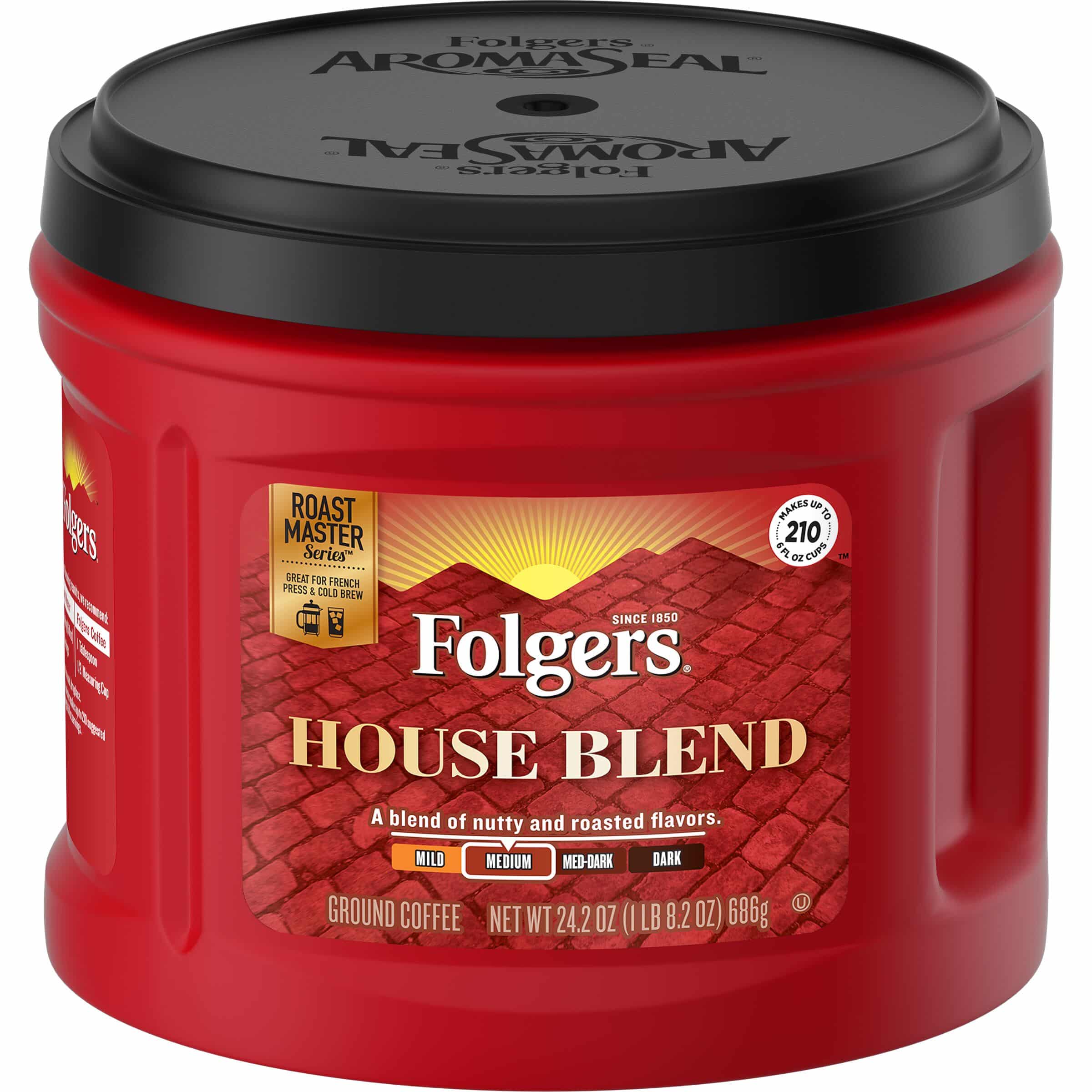 Folgers House Blend Ground Coffee, Medium Roast Coffee, 24.2 Ounce ...