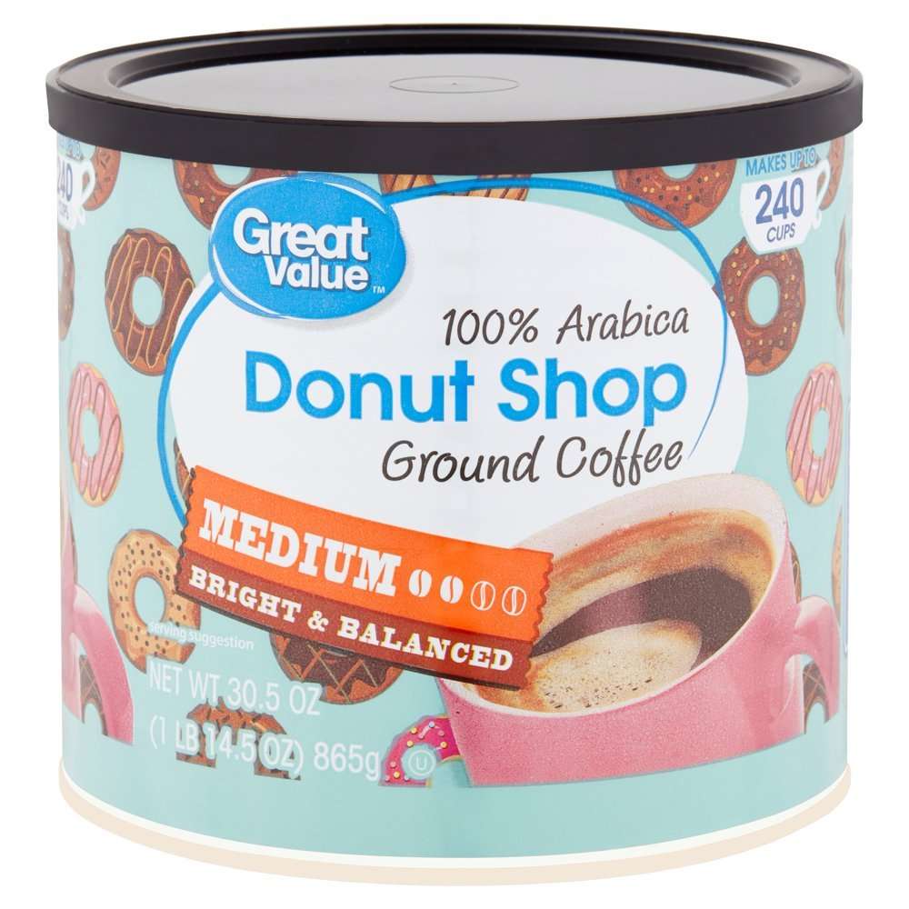 Great Value Donut Shop 100% Arabica Medium Ground Coffee ...
