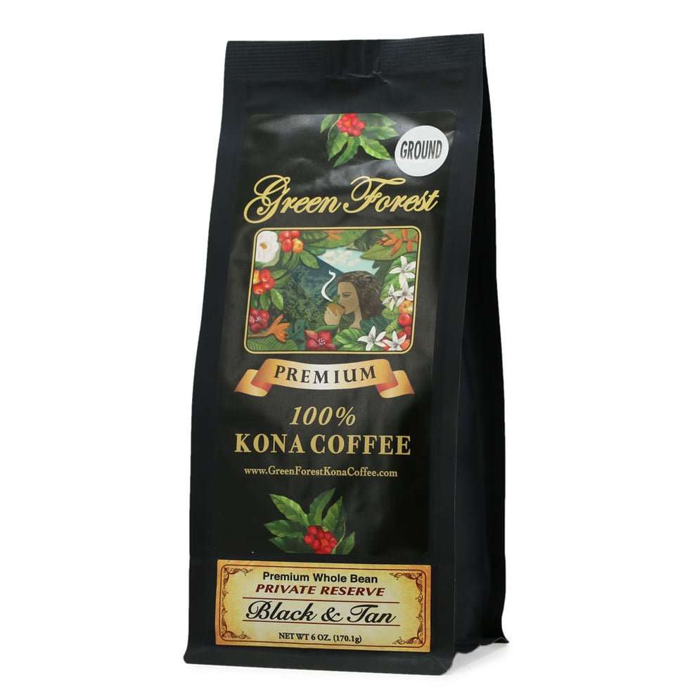 Green Forest 100% Kona Coffee Black &  Tan