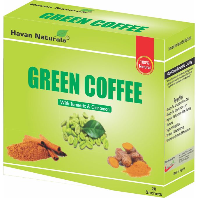 HAVAN NATURALS GREEN COFFEE WITH CINNAMON &  TURMERIC