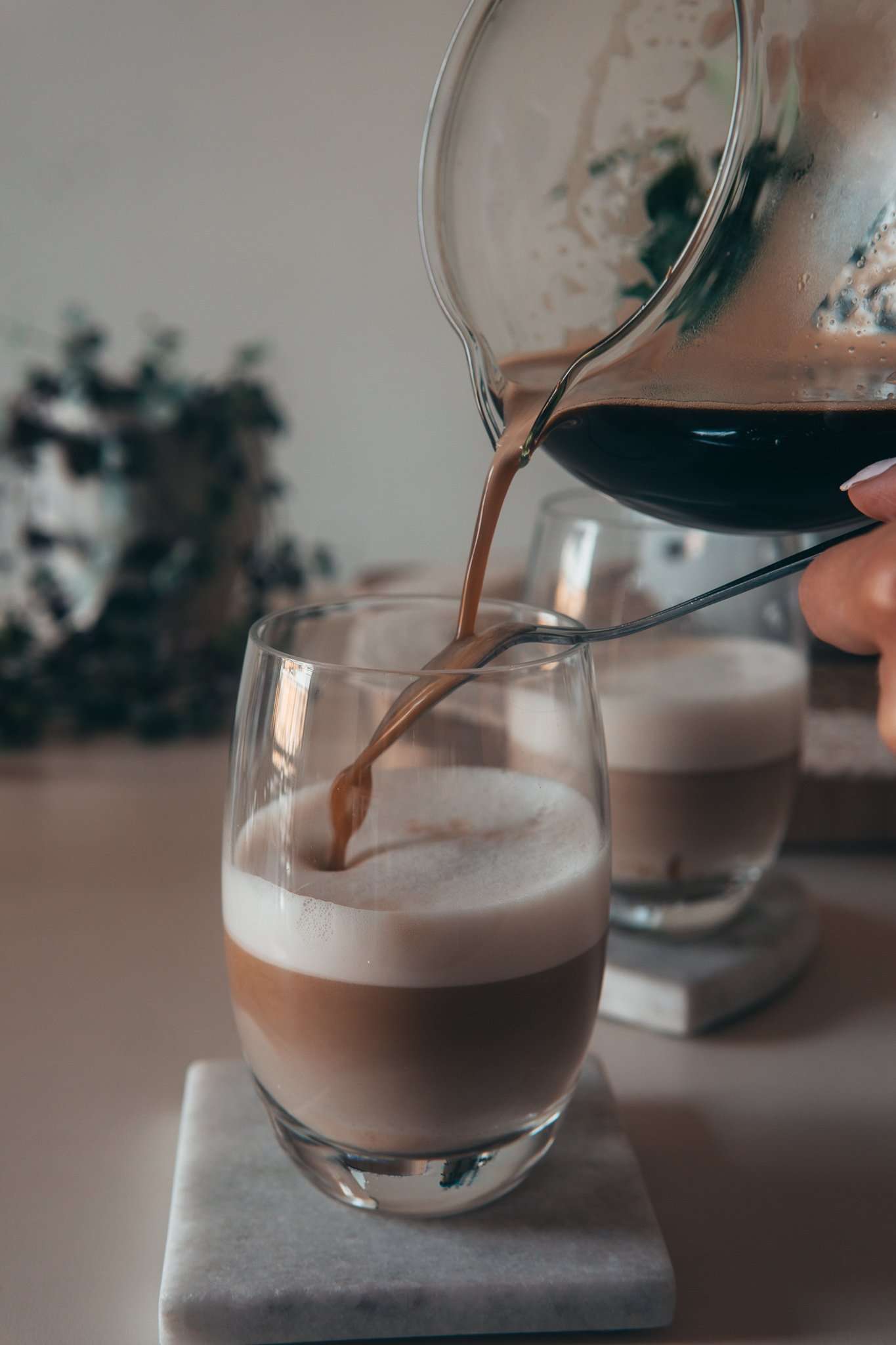 How to make a layered Iced Oat Milk Coffee