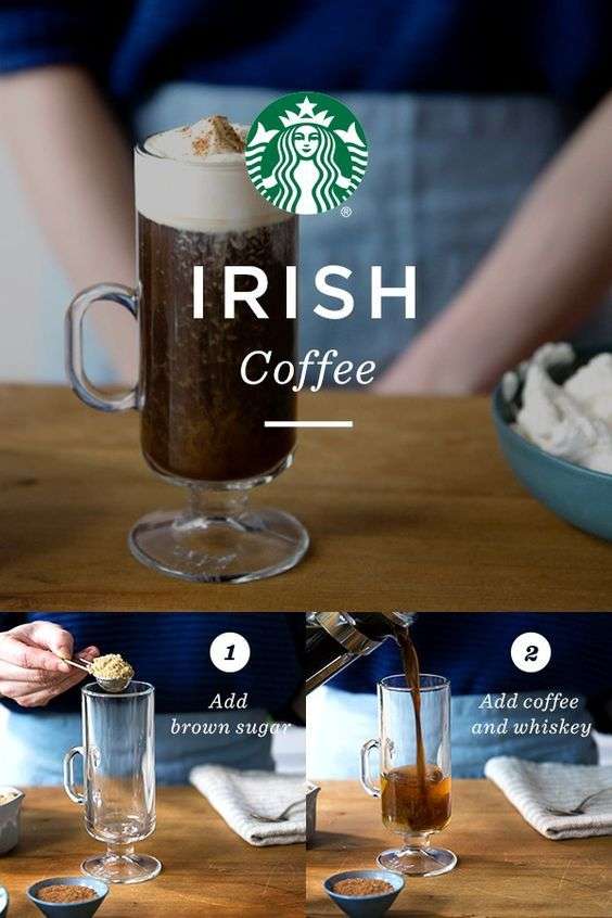 Irish Coffee recipe. In a tall glass, add 1 Tbsp brown ...