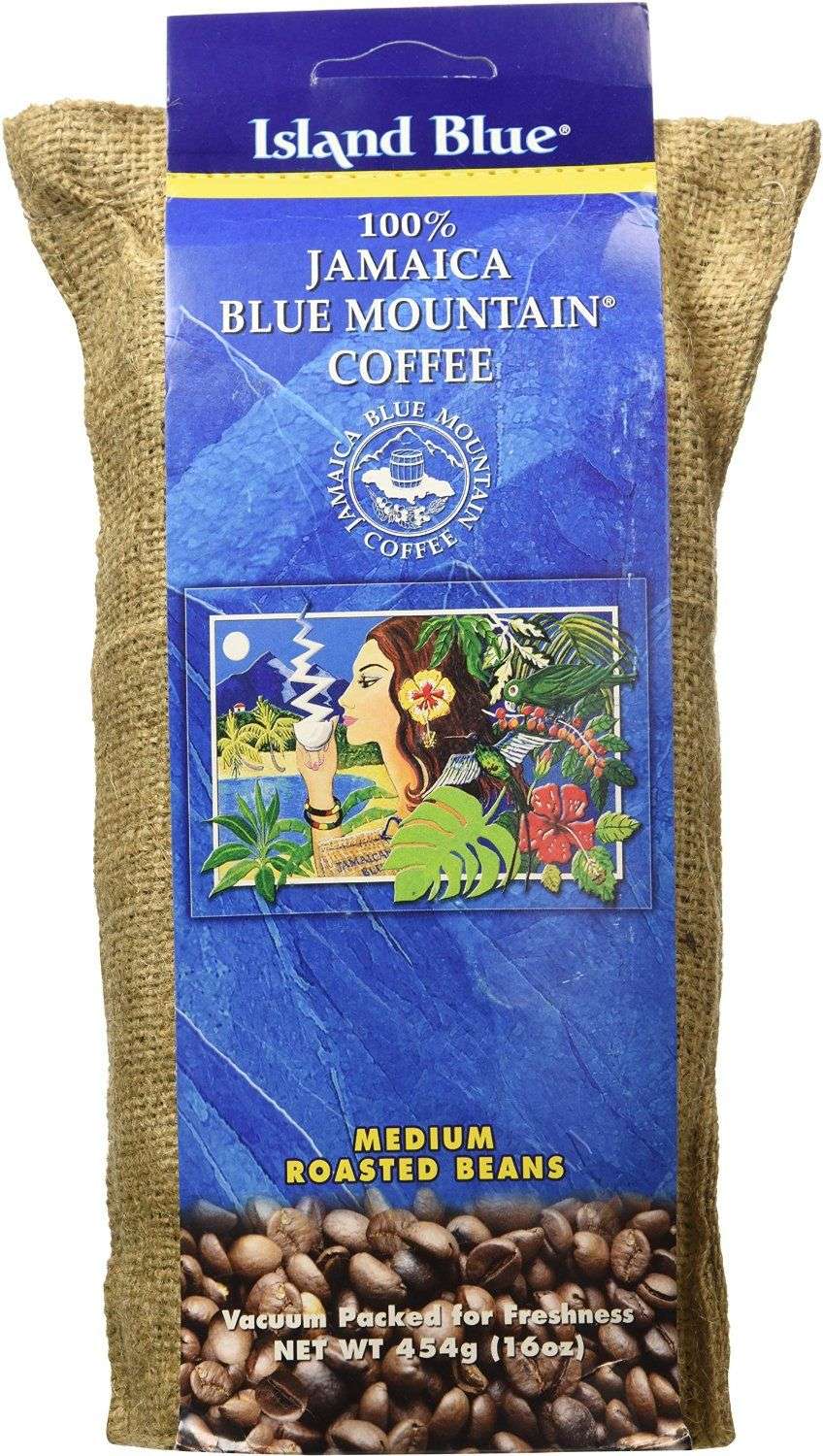 Island Blue 100% Jamaica Blue Mountain Whole Beans Coffee ...