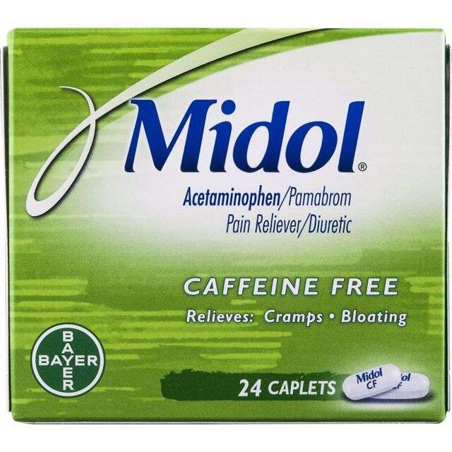 Midol Acetaminophen Caffeine Free Menstrual Period Symptom Pain Relief ...