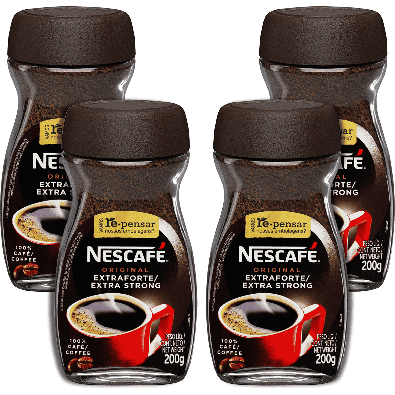 NESCAFE Extra Strong Instant Coffee 7 Ounce/200g (Pack of 4), Bulk ...