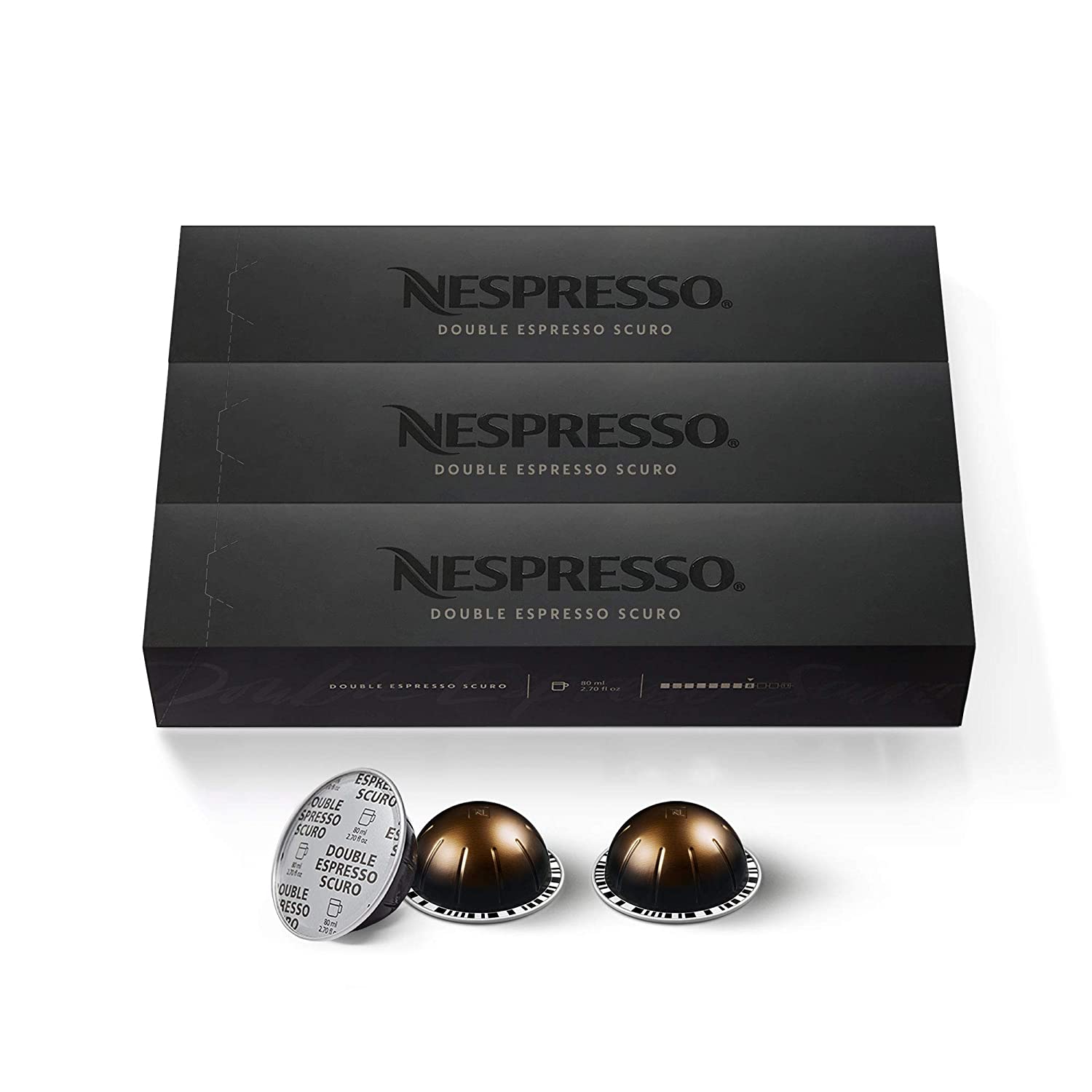 Nespresso Capsules Vertuo, Double Espresso Scuro, 30 Count Coffee Pods ...