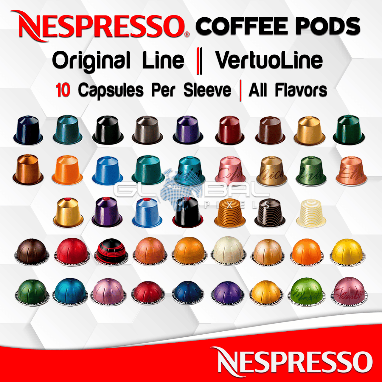 Nespresso Coffee Original Line &  VertuoLine (10 Pods