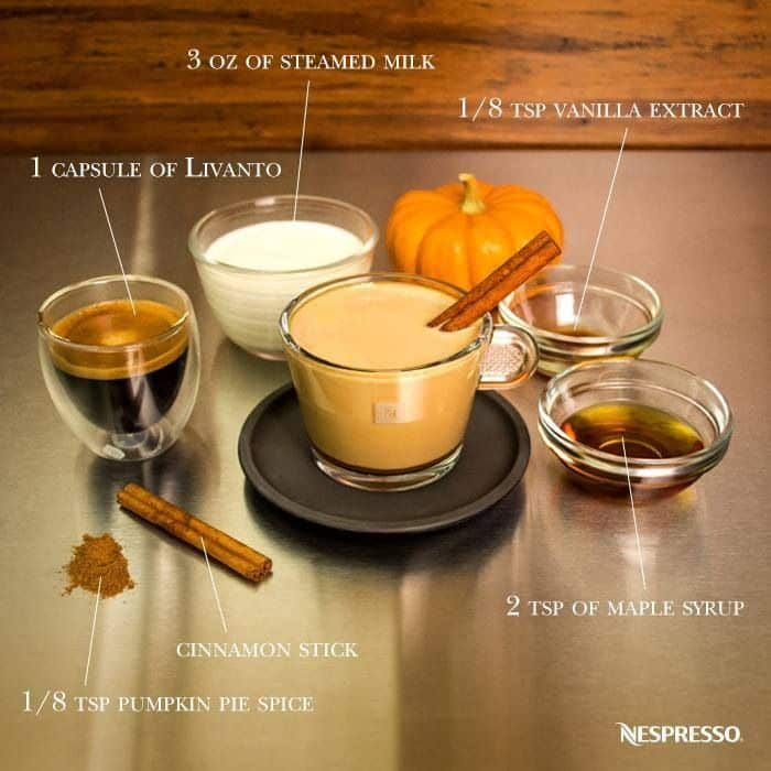Nespresso Pumpkin Spice Latte. Can be made with tea, like a chai ...