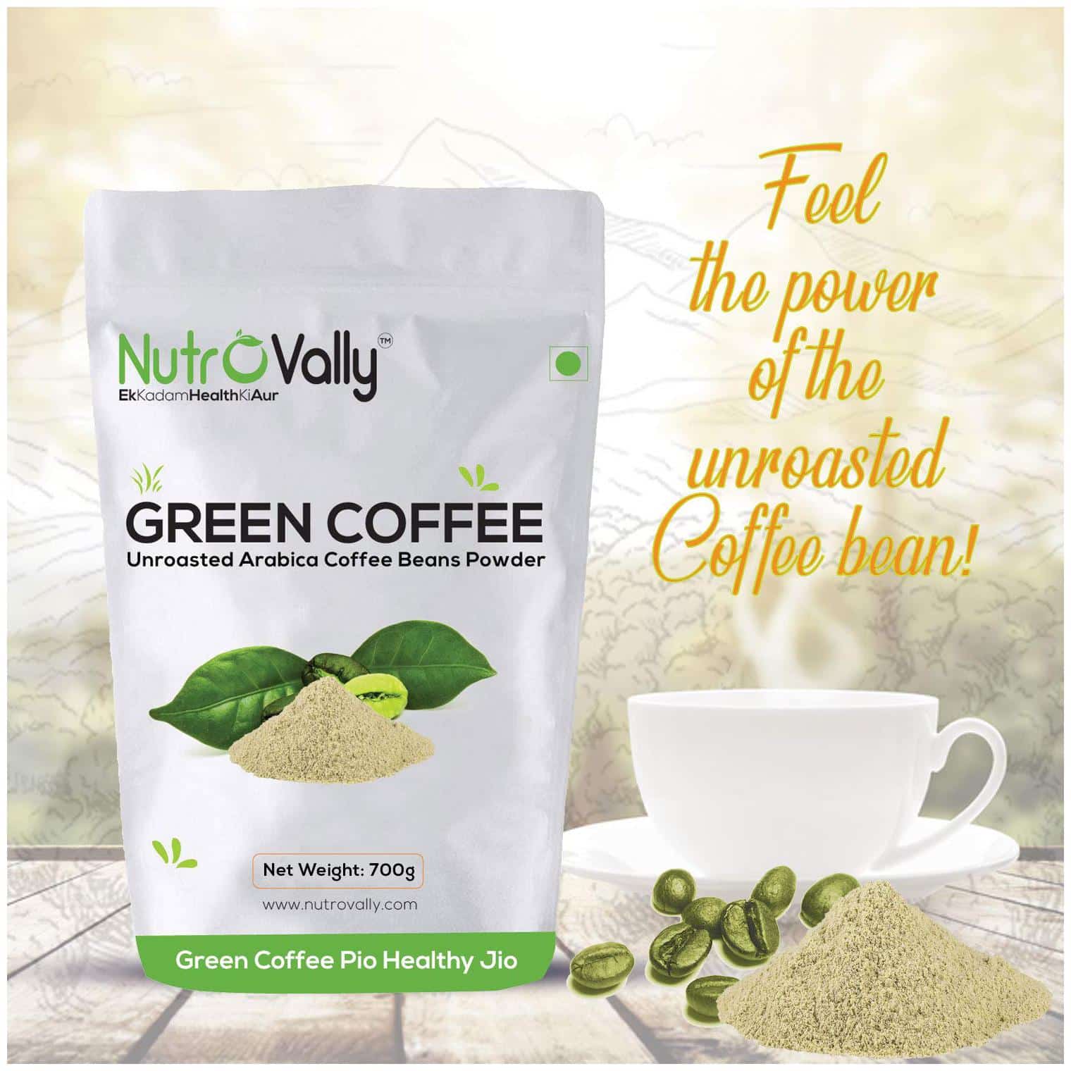 Nutrovally Organic green coffee powder for weight loss 700g