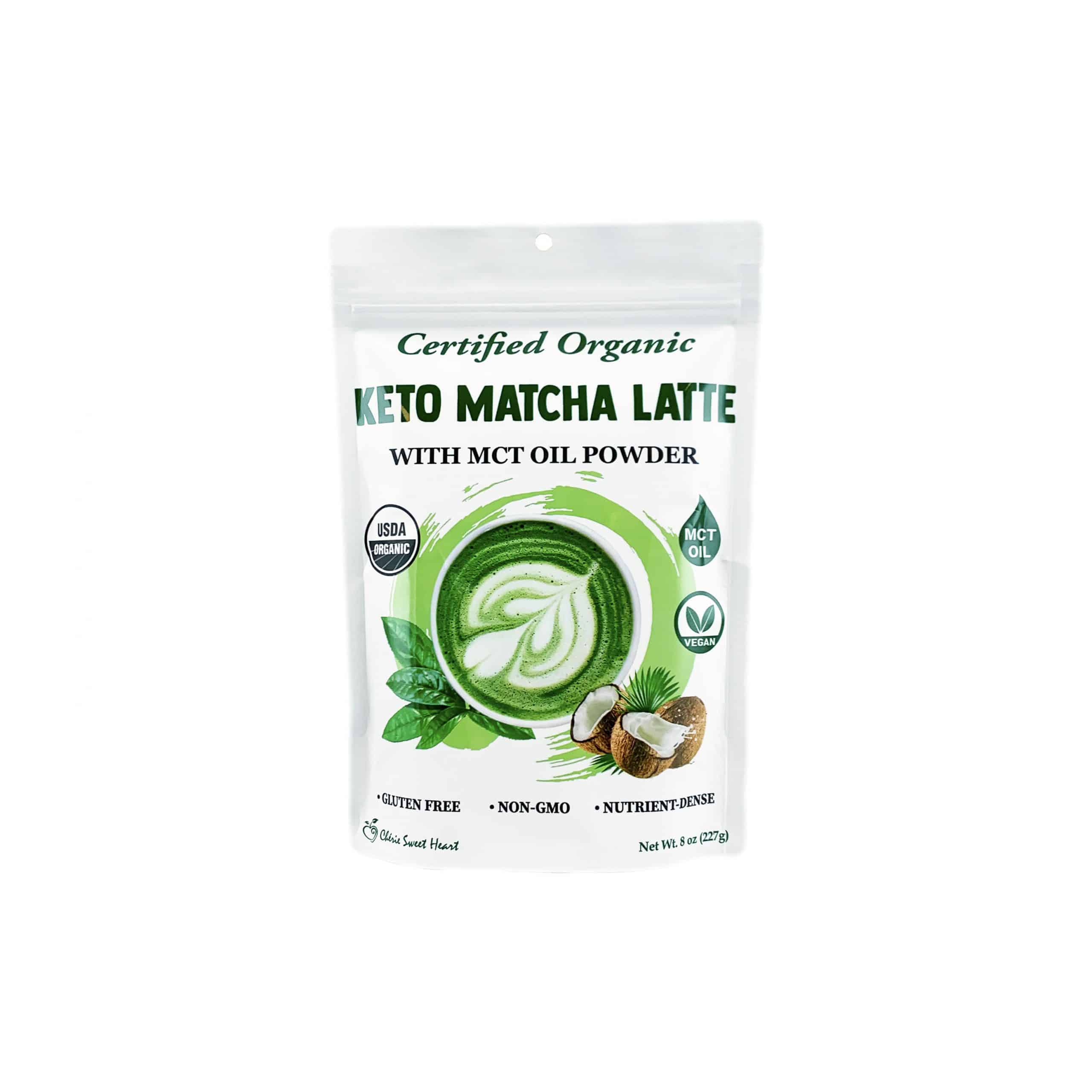 Organic Keto Matcha Latte Powder (8oz/227g), Pure Clean Energy, MCT Oil ...
