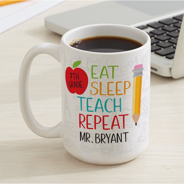 Personalized Eat, Sleep, Teach Coffee Mug