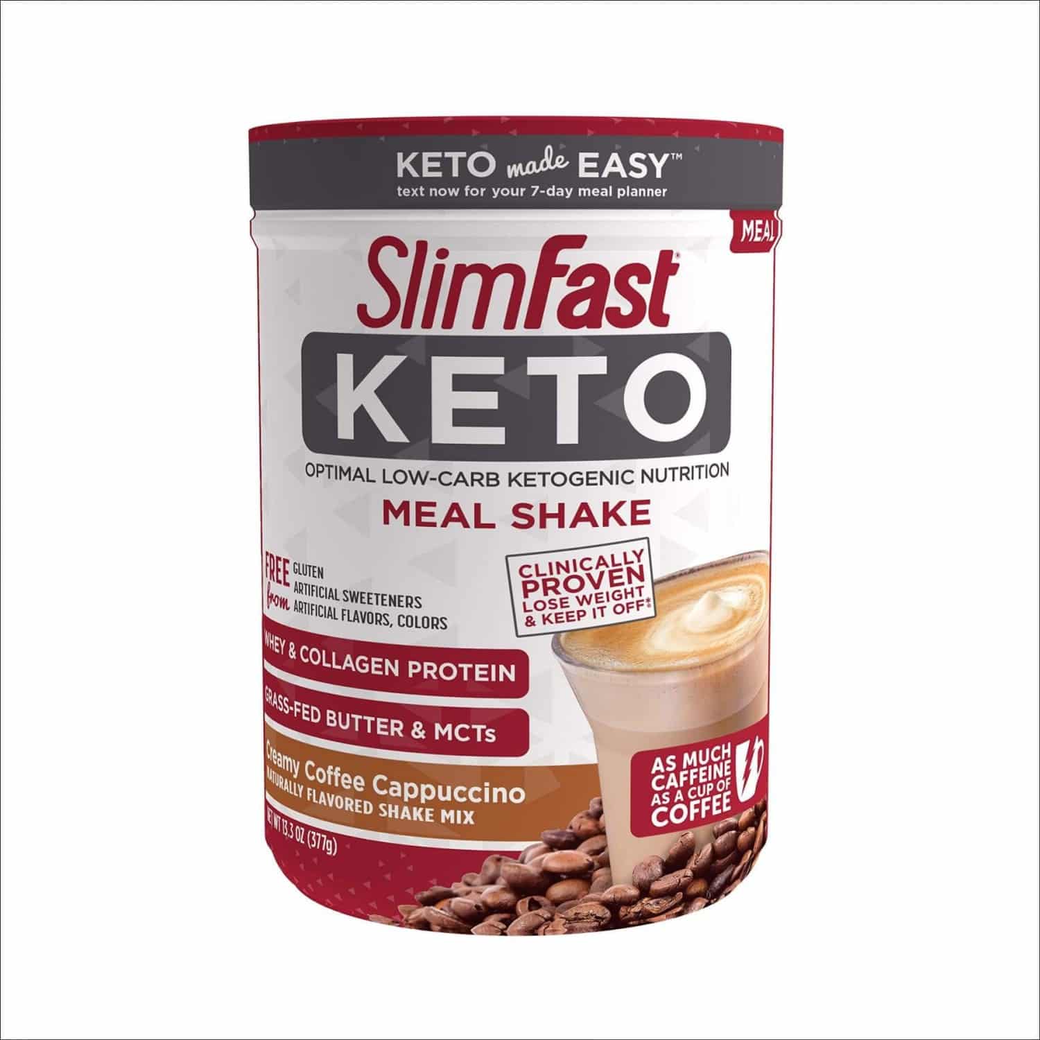 SlimFast Keto Meal Replacement Shake Powder, Creamy Coffee Cappuccino ...