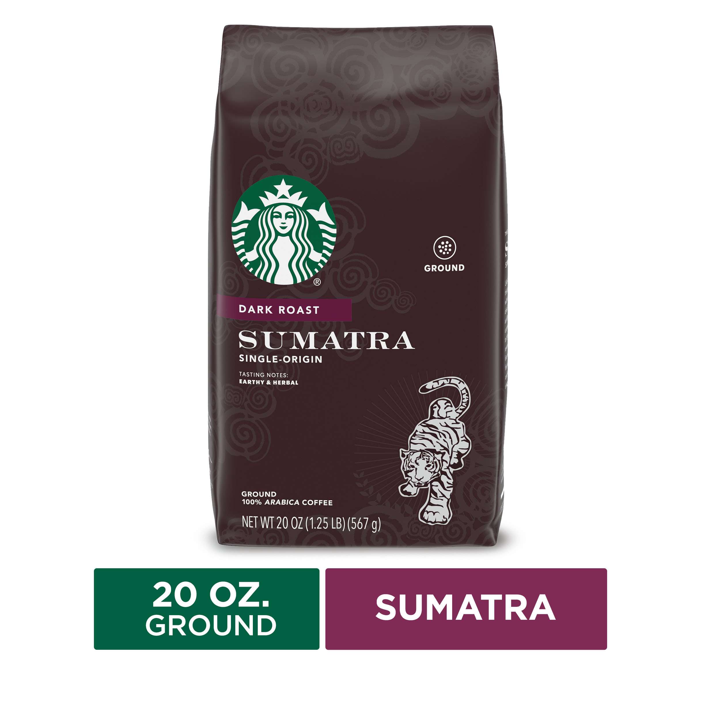 Starbucks Dark Roast Ground Coffee  Sumatra  100% Arabica  1 bag (20 ...