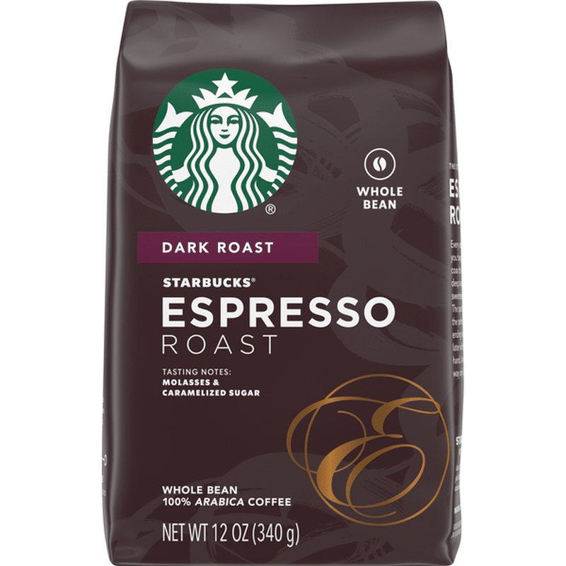 Starbucks Dark Roast Whole Bean Coffee  Espresso Roast (12 oz)