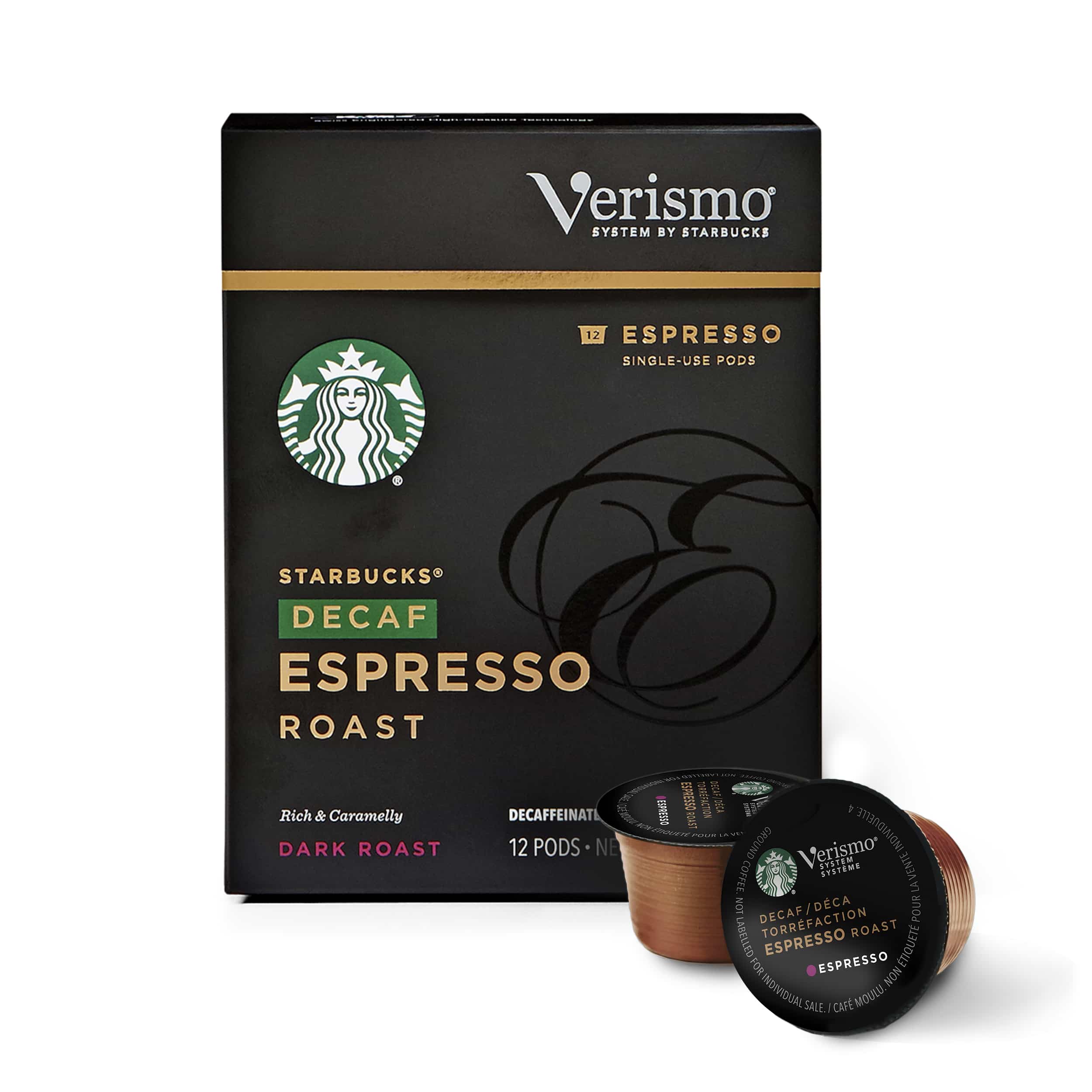 Starbucks Decaf Dark Roast Verismo Coffee Pods  Espresso Roast for ...