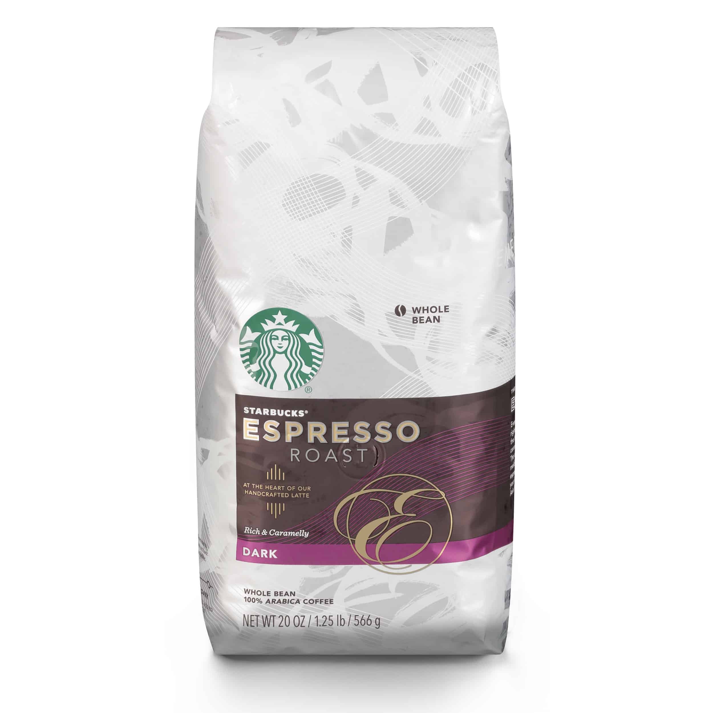 Starbucks Espresso Dark Roast Whole Bean Coffee, 20