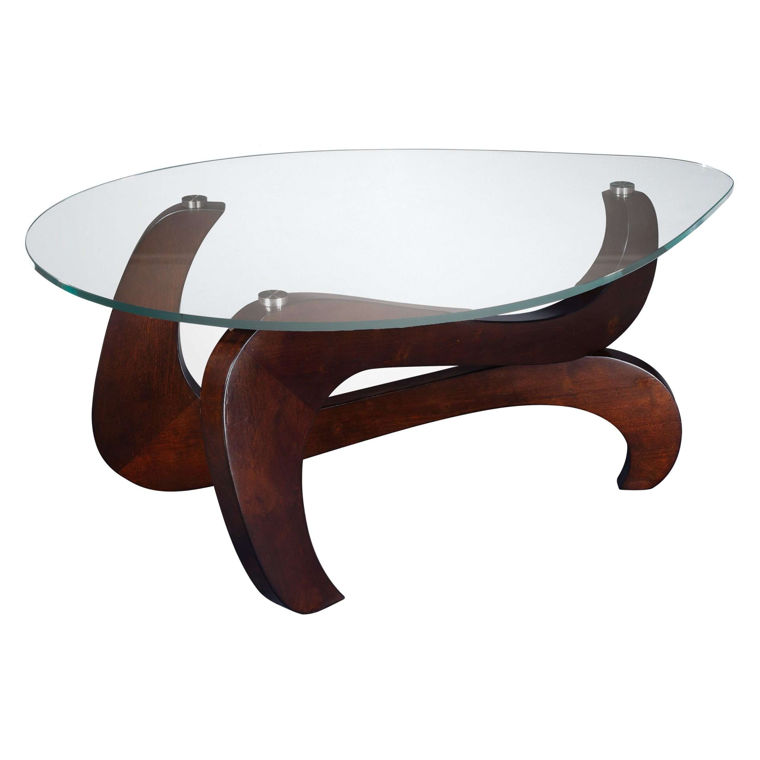 Wood Base Glass Top Coffee Table