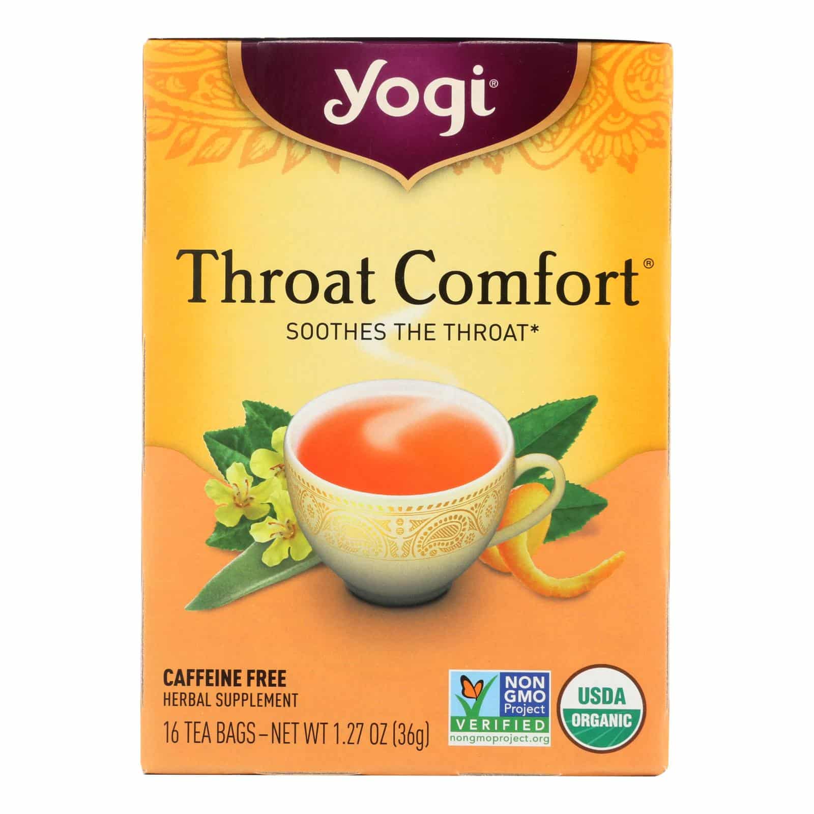 Yogi Organic Throat Comfort Herbal Tea Caffeine Free